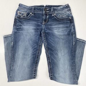Vigoss Chelsea Skinny Ankle Sz 7/8 Womens Stretch Denim Blue Jeans Thick Stitch